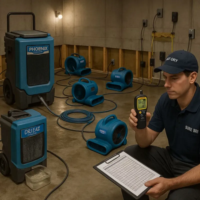 Structural Drying and Dehumidification process in Little Rock, MN